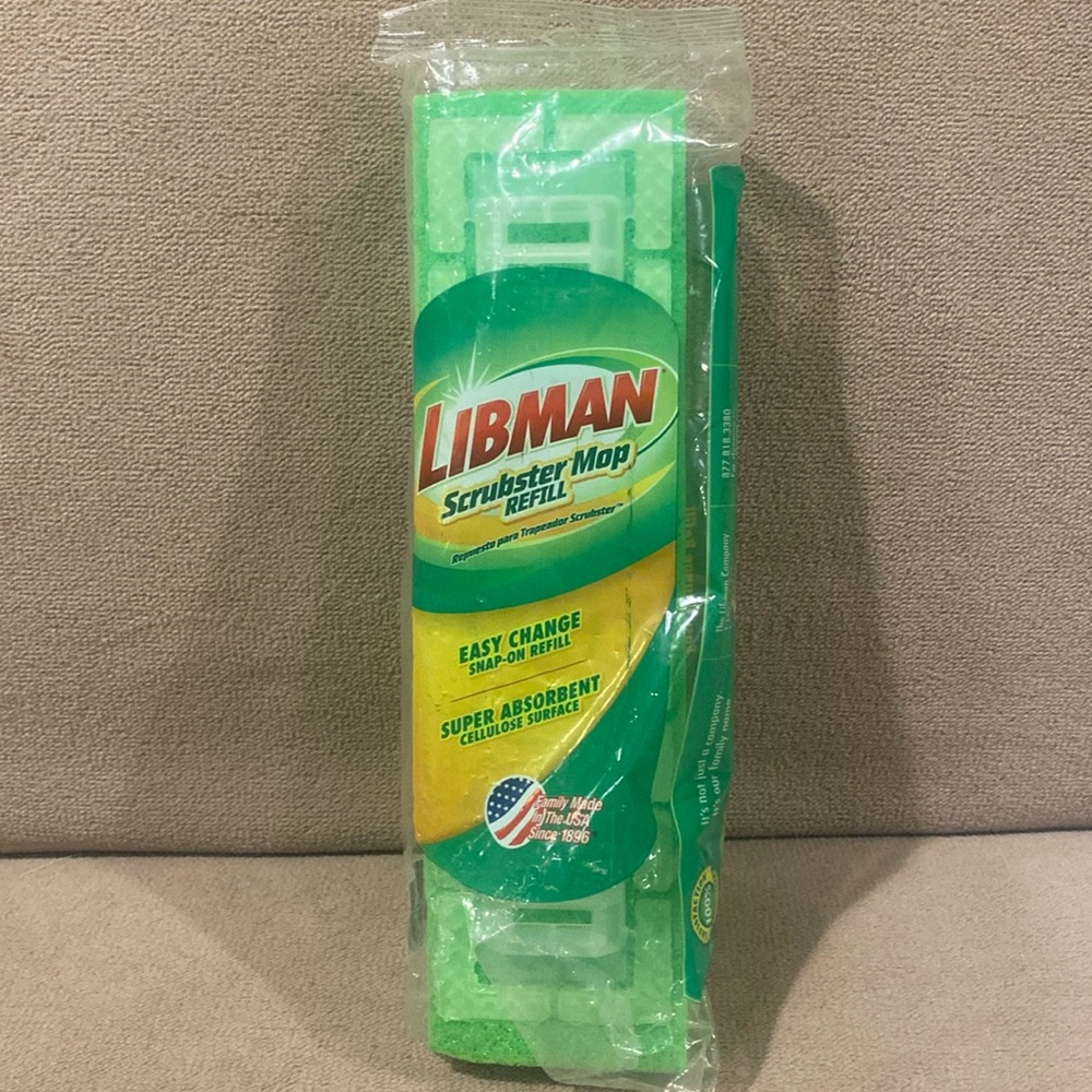 Libman Scrubster Mop Refill easy change, super absorbent family made U.S.A. NWT